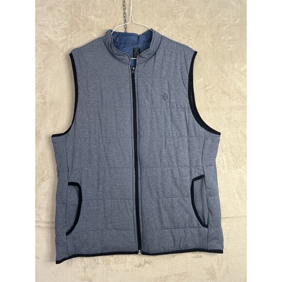 ATG Wrangler Men's Medium Blue Reversible Puffer Insulated Classic Vest - Picture 4 of 6